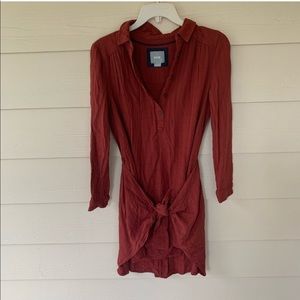 Maeve Tie Waist Shirt Dress sz 0